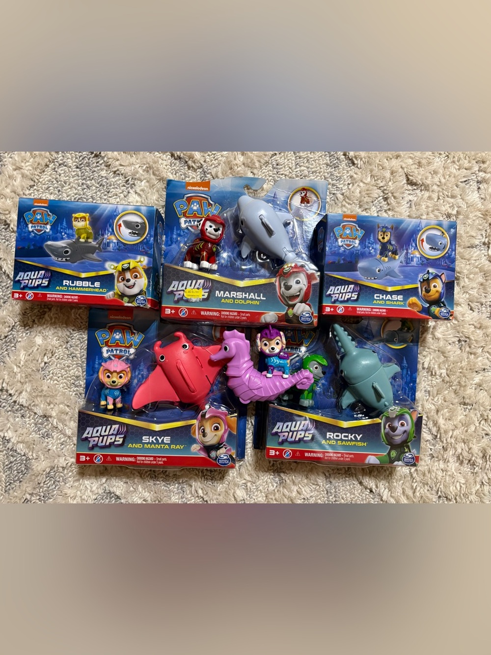 Paw Patrol Aqua Pups Coral seahorse Skye Rocky rubble chase Marshall